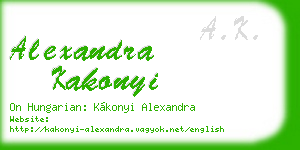 alexandra kakonyi business card