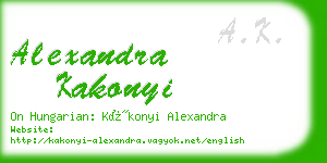 alexandra kakonyi business card